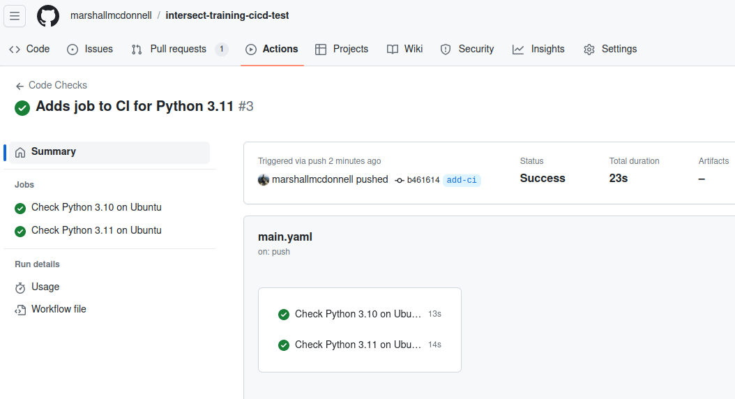 GitHub Actions multi-version