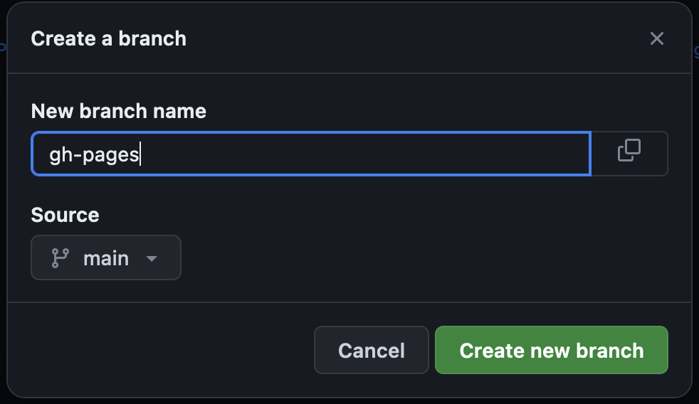 GitHub Branches gh-pages branch