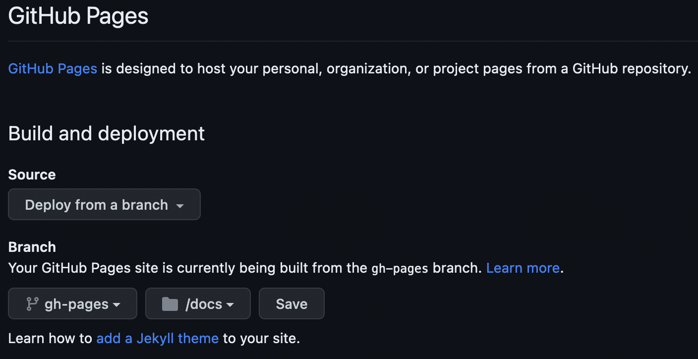 GitHub Pages final settings