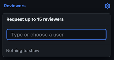 Reviewers menu on a Pull Request