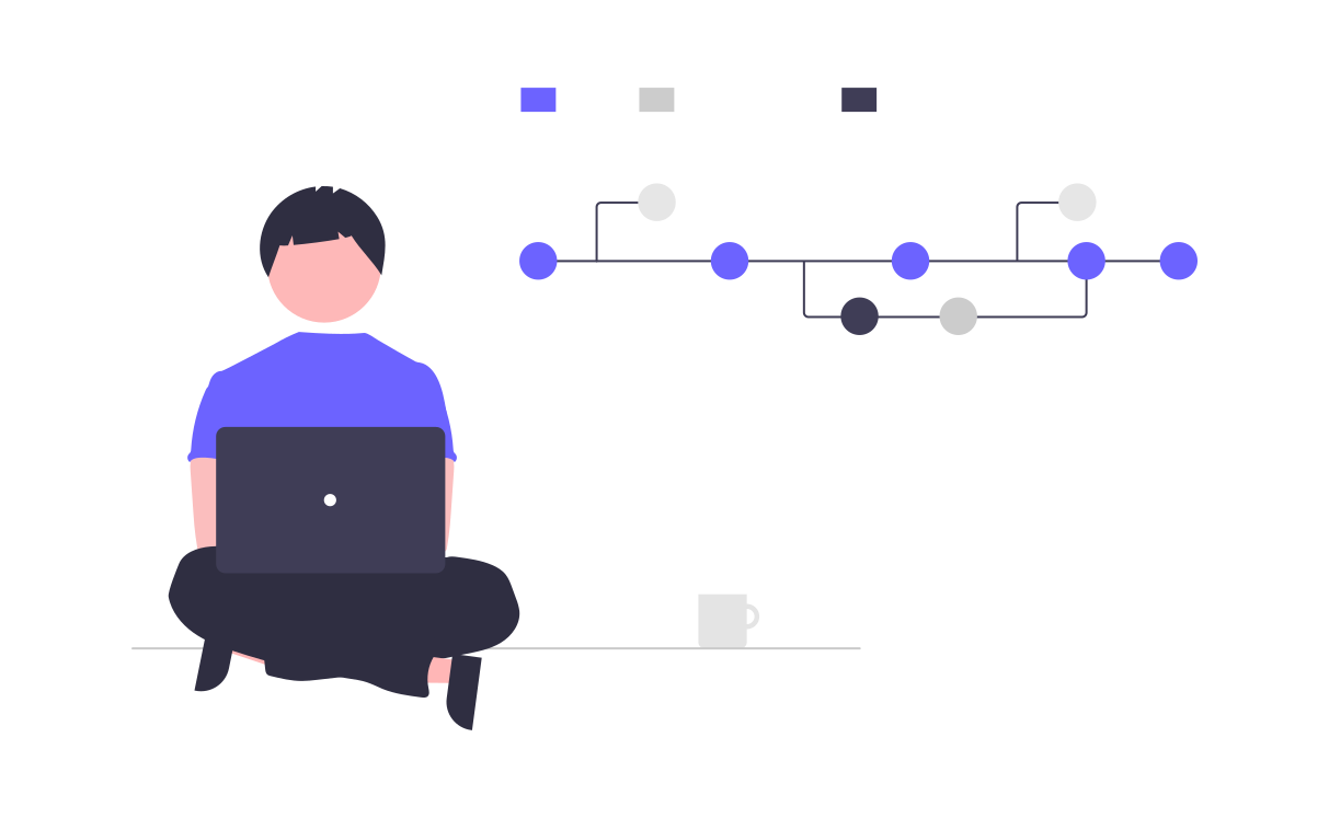 Image from Undraw.co for version control visualization